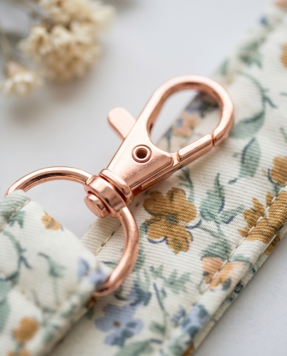 Cozy Floral Fabric Wristlet Keychain