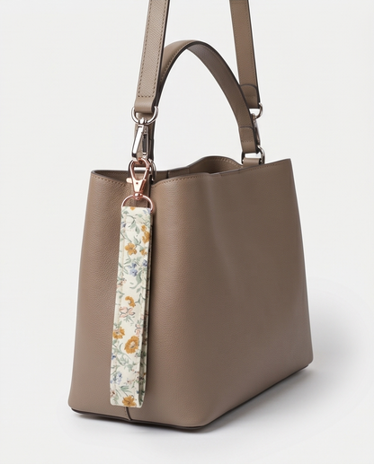 Cozy Floral Fabric Wristlet Keychain