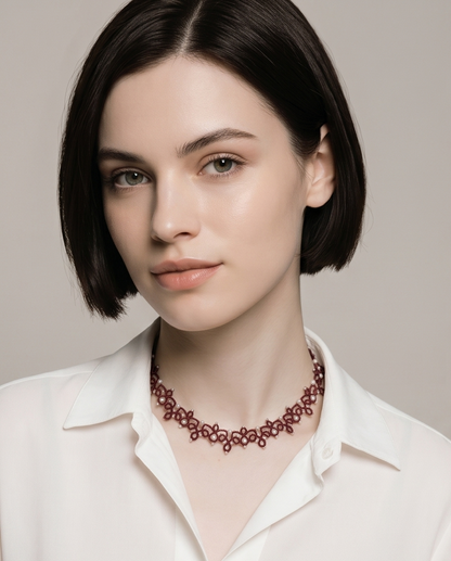 Burgundy lace Halo