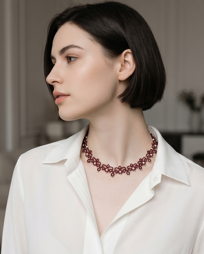 Burgundy lace Halo