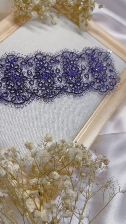 Grapevine Lace Bracelet with Glass Beads and Stainless Steel Clasp